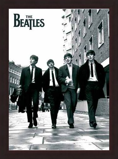 Framed Framed Beatles In London, Black and White Photo - The Beatles