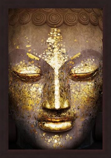 Framed Framed Speckled in Gold - The Face of the Buddha