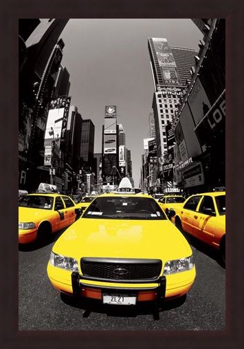 Framed Framed Yellow Cabs - New York City