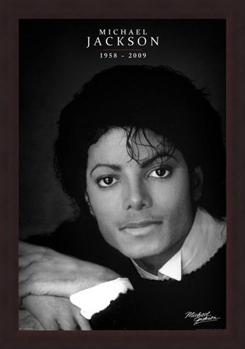Framed Framed Black and White Portrait - Michael Jackson