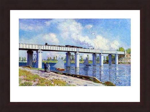 Framed Framed The Railway Bridge to Argenteuil - Claude Monet