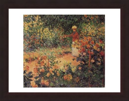 Framed Framed Artist in the Garden of Giverny - Claude Monet