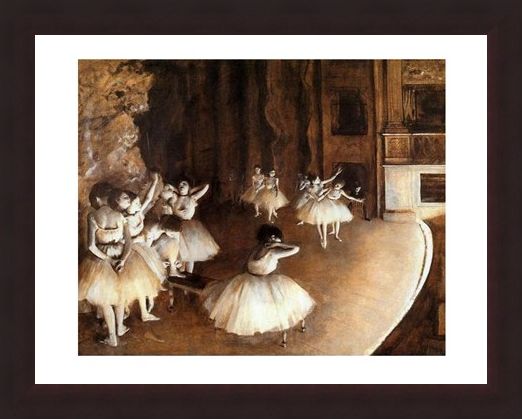 Framed Framed The Rehearsal on Stage - Edgar Degas