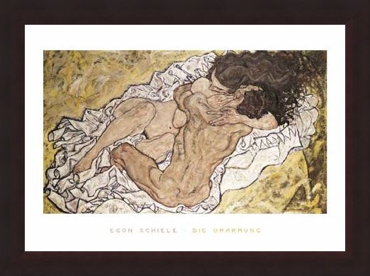 Framed Framed The Embrace (Lovers II), 1917 - Egon Schiele