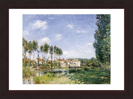 Framed Framed Moret, On the Banks of the Loing - Alfred Sisley
