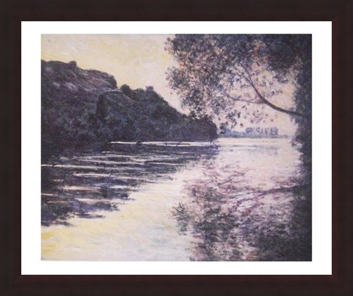 Framed Framed Effect of the Sun on The Seine - Claude Monet
