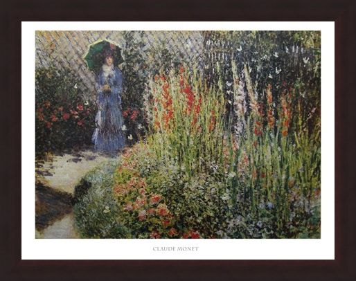 Framed Framed Gladioli - Claude Monet