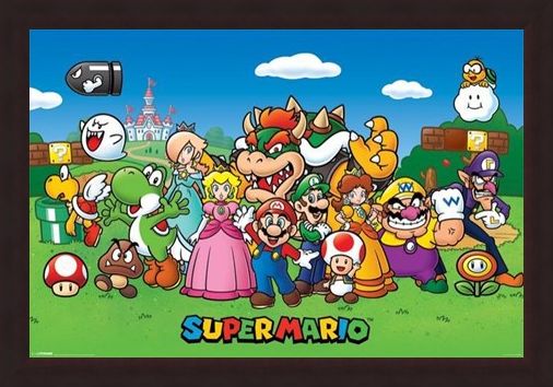 Framed Framed Super Mario Collage - Mushroom Kingdom