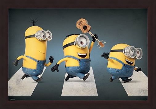 Framed Framed Minions Abbey Road - Stuart, Kevin and Bob