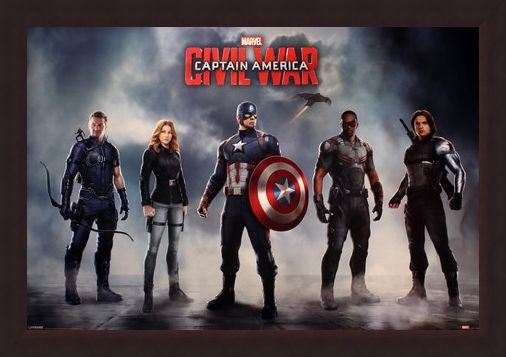 Framed Framed Team Stars and Stripes - Captain America Civil War