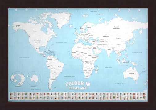 Framed Framed Colour In - World Map