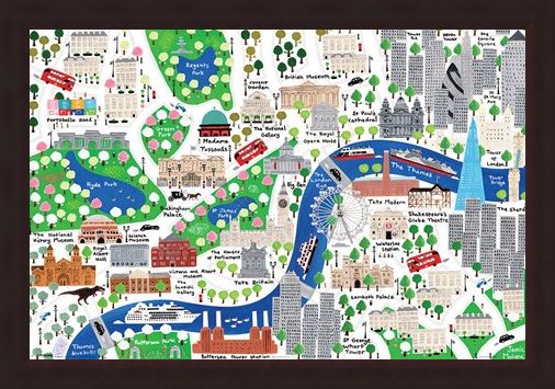 Framed Framed An Alternative Map Of London - Jamie Malone