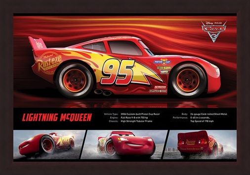 Framed Framed Lightning McQueen Stats - Cars 3