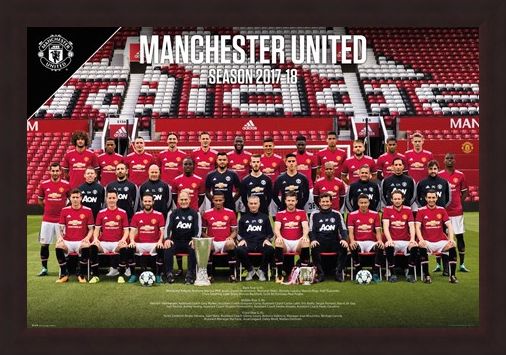 Framed Framed Team Photo 17-18 - Manchester United