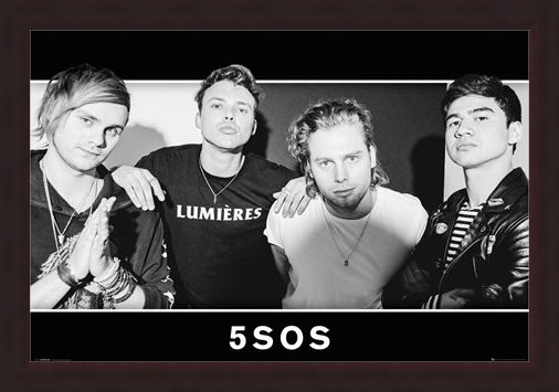 Framed Framed Group Black and White - 5 Seconds Of Summer