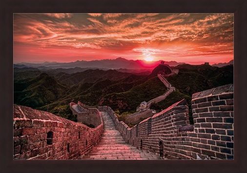 Framed Framed The Great Wall Of China Sunset - Travel