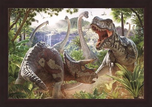 Framed Framed Dinosaur Battle - David Penfound