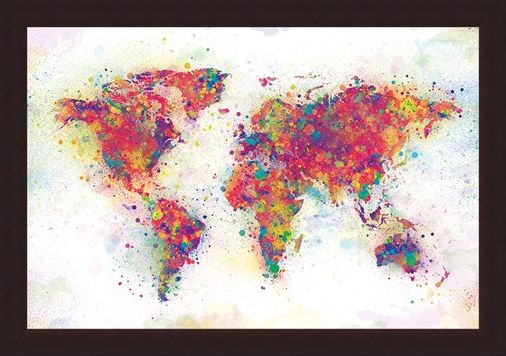 Framed Framed Colour Splash - World Map