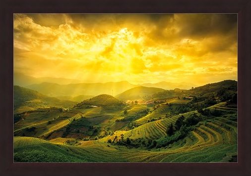 Framed Framed Rice Fields Of Yên Bái - Mountain Masterpiece