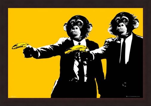 Framed Framed Hands Up! - Monkeys With Bananas