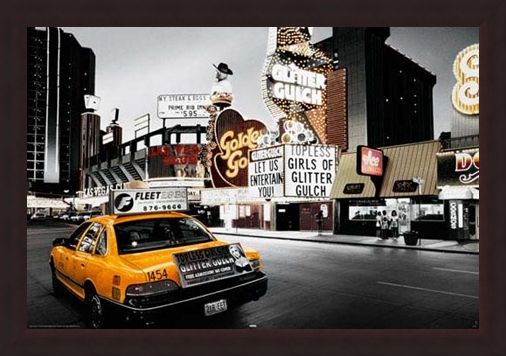 Framed Framed Glitter Gulch - Streets of Vegas