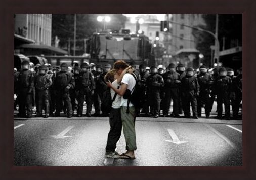 Framed Framed An Act of Defiance - Protest Kiss