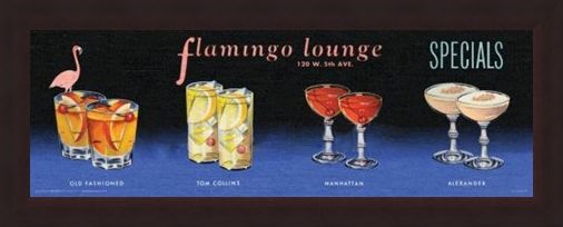 Framed Framed Flamingo Lounge - Cocktails All Around!