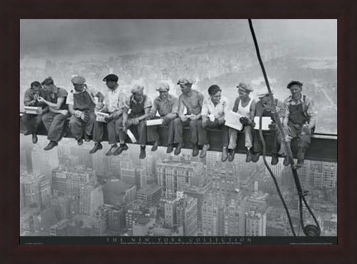Framed Framed Men on a Girder Having Lunch - New York City Collection