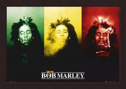 Framed Framed Ganja in Green, Red and Gold - Bob Marley