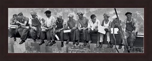 Framed Framed Men On A Girder Eating Lunch - New York City Collection