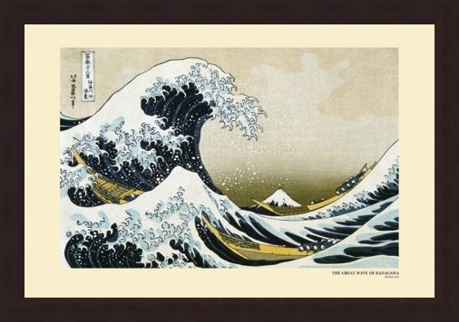 Framed Framed The Great Wave off Kanagawa, 1831-33 - Katsushika Hokusai