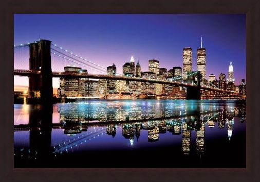Framed Framed Twilight Technicolor - Brooklyn Bridge
