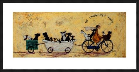 Framed Framed The Doggie Taxi Service - Sam Toft