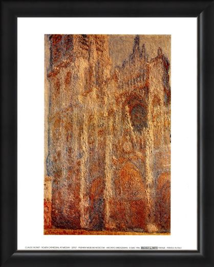 Framed Framed Rouen Cathedral At Midday - Claude Monet