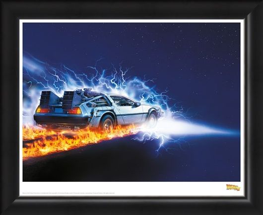 Framed Framed Delorean Fire Light - Back To The Future