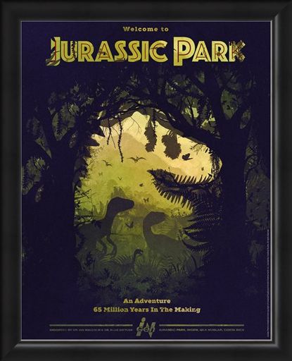 Framed Framed Dino Silhouette - Jurassic Park