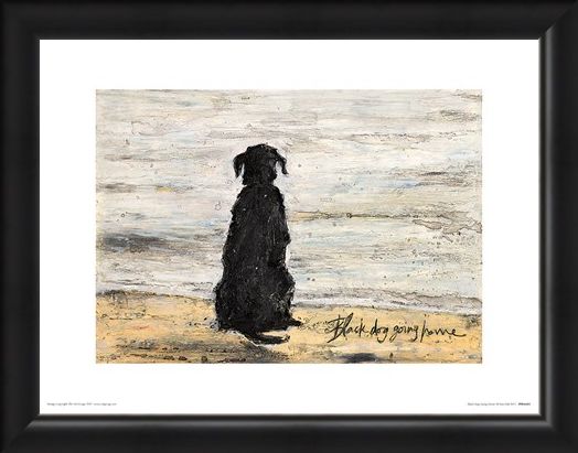 Framed Framed Black Dog Going Home - Sam Toft
