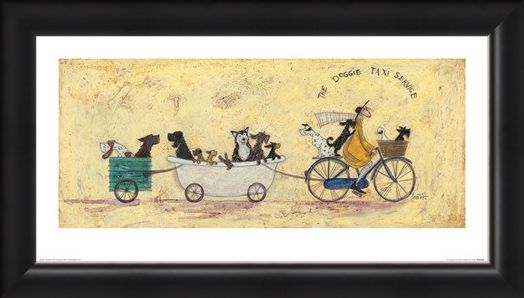 Framed Framed The Doggie Taxi Service - Sam Toft