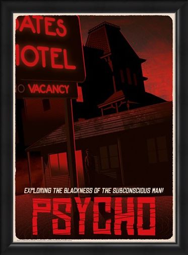 Framed Framed Alfred Hitchcock Psycho Bates Motel Limited Edition Numbered Print -