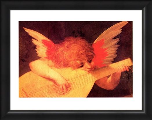 Framed Framed Putto Musicante - Rosso Fiorentino