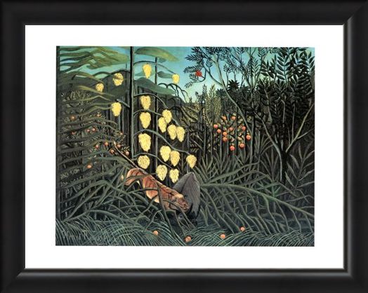 Framed Framed Giungla Con Bufalo Assalito Da Una Tigre - Henri Rousseau