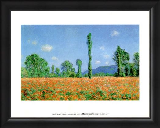 Framed Framed Campo Di Papaveri 1890 - Claude Monet