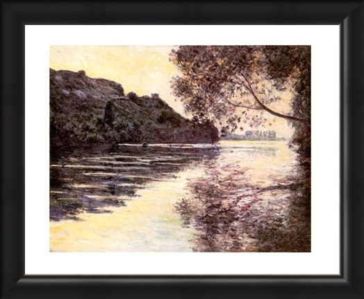 Framed Framed Effet De Soleil Couchant Sur La Seine At Port-Ville - Claude Monet
