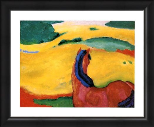 Framed Framed Pferd In Der Landschaft - Franz Marc