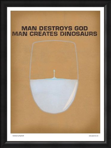 Framed Framed Minimal Movies: Jurassic Park PopArtUK - Jurassic Park