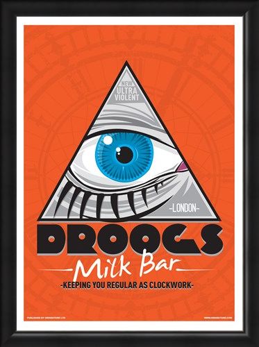 Framed Framed Droogs Milk Bar Mini Poster - Inspired By Clockwork Orange