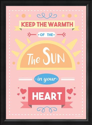 Framed Framed Keep The Warmth Of The Sun In Your Heart - Motivational