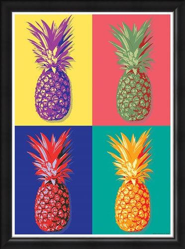 Framed Framed Taste of the Tropics - Pop Art Pineapple