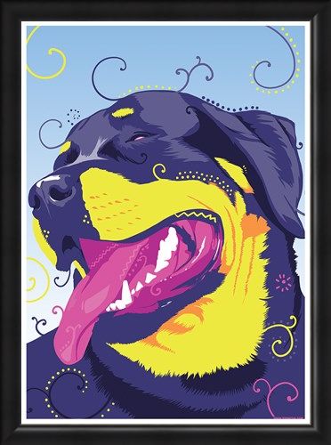Framed Framed One Hippy Dog - Psychedelic Rottweiler
