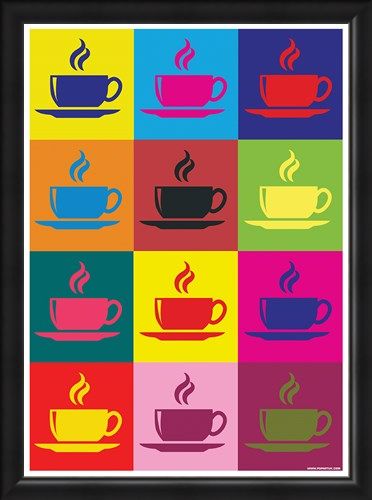 Framed Framed Coffee Kaleidoscope - Pop Art Percolator